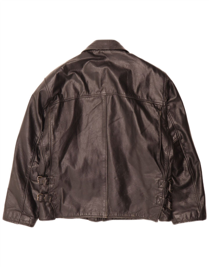 Vintage herre læderjakke IT 48 Medium Sort