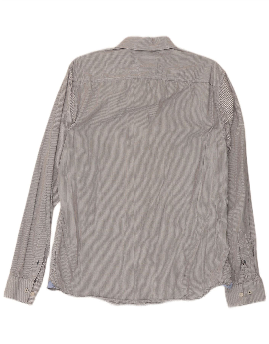 Besætningstøj Herre Slim Fit skjorte Medium Grey Nålestribet bomuld