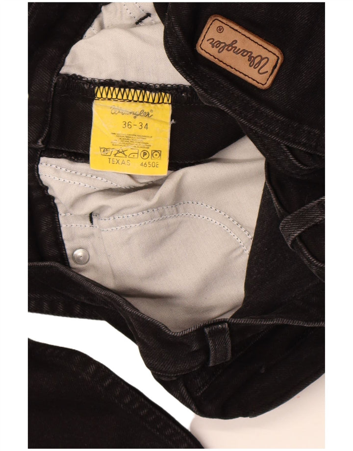 Wrangler Herre Texas Straight Jeans W36 L34 Sort Bomuld