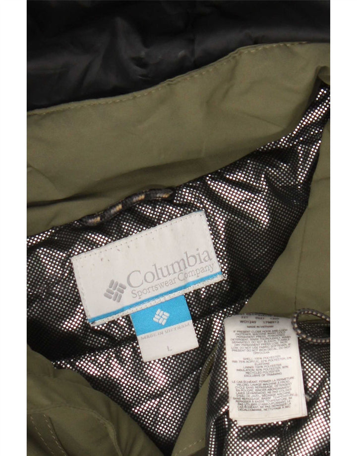 Columbia Herre Hooded Windbreaker Coat UK 40 Large Khaki Polyester