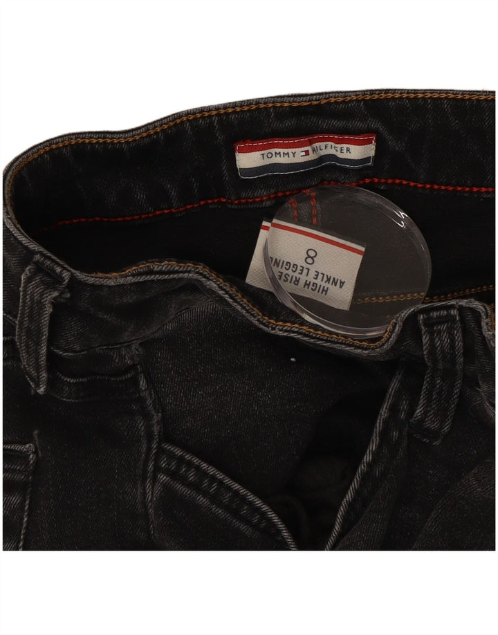 TOMMY HILFIGER Kvinder Højtaljede Skinny Jeans US 8 Medium W30 L26 Sort