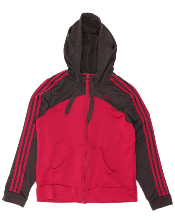Adidas Dame Hættetrøje Sweater UK 18 XL Pink Colourblock Polyester