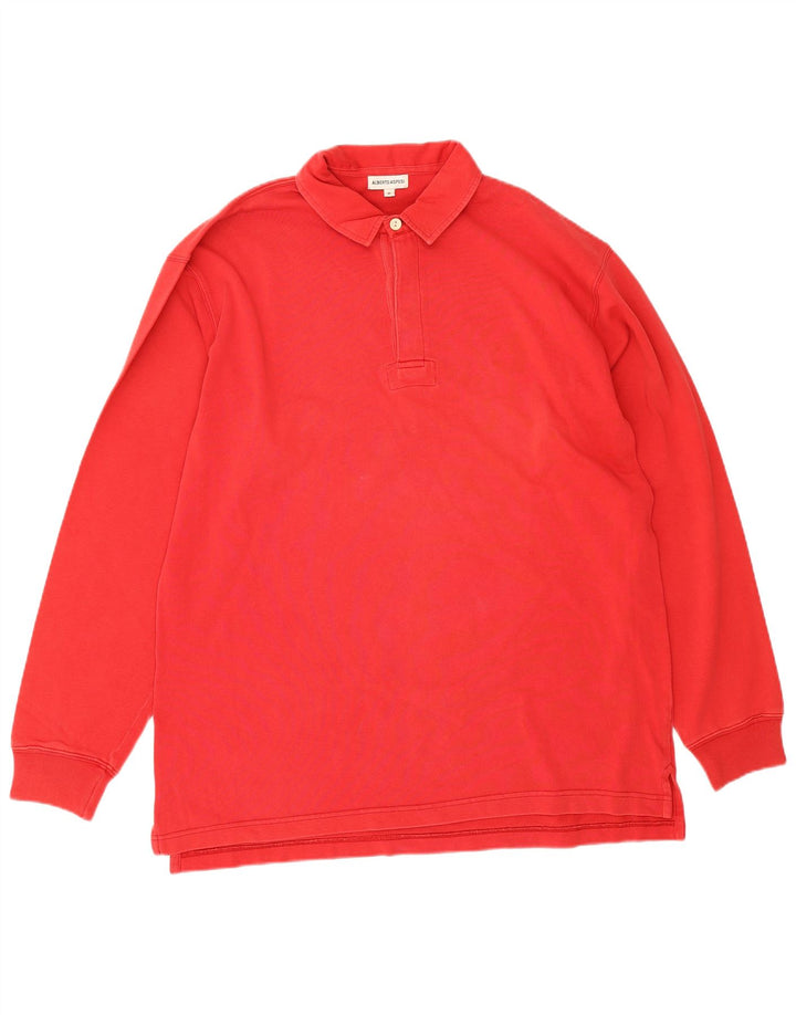 Alberto Aspesi Langærmet herre poloshirt Medium rød bomuld
