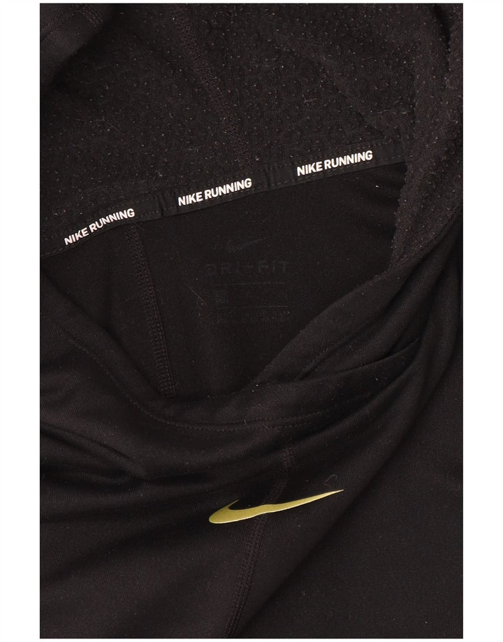 NIKE løbehætte grafisk top Langærmet UK 14 Medium Sort