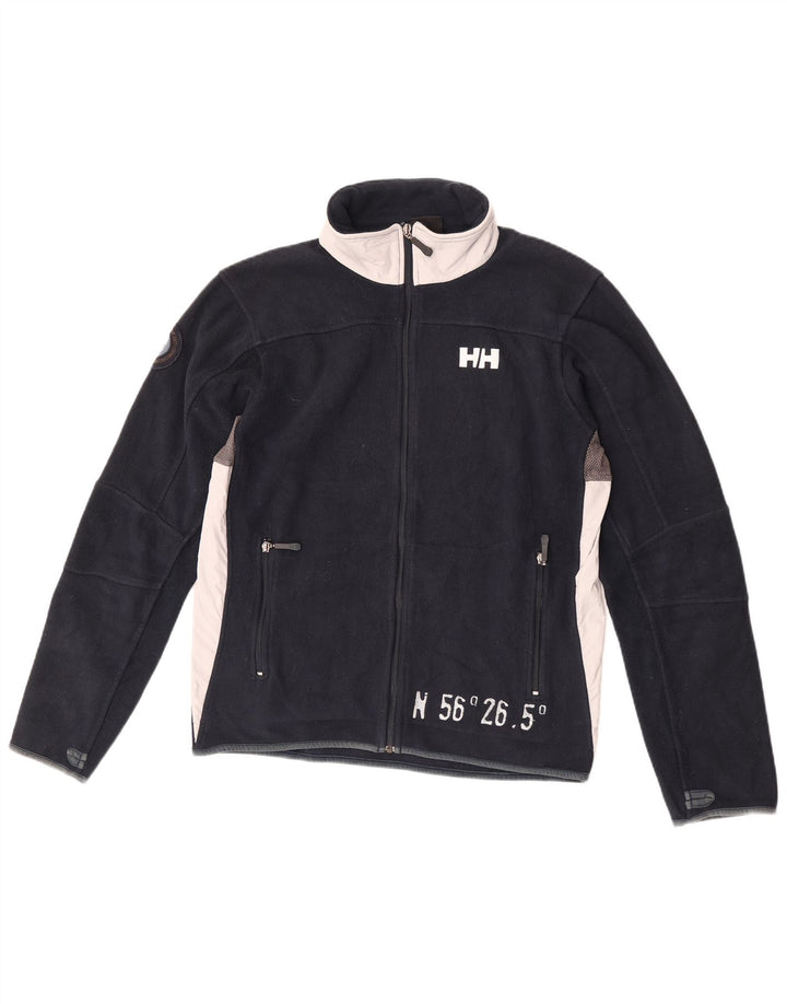 Helly Hansen Herre grafisk fleecejakke UK 40 Large Navy Blue Colourblock