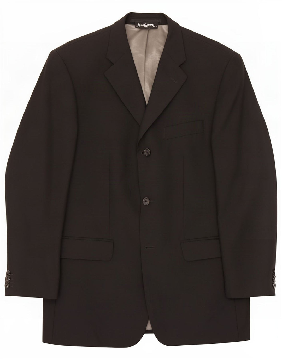 C&A Herre 3-knaps blazerjakke IT 52 XL Sort Virgin Wool