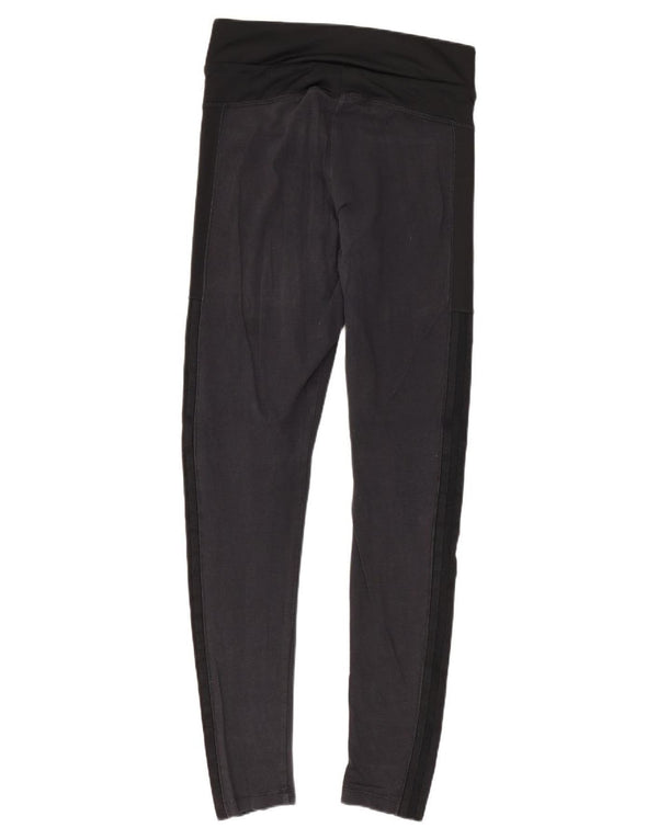 Adidas Dame Leggings UK 8/10 Small Black Colourblock Bomuld