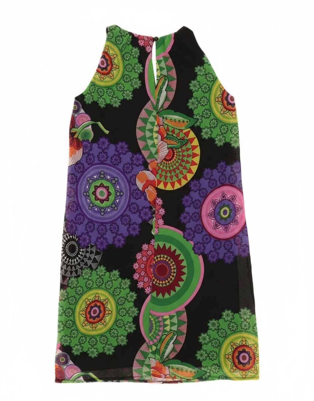 Desigual Kvinders Oversized Halter Dress EU 34 XS Black Floral