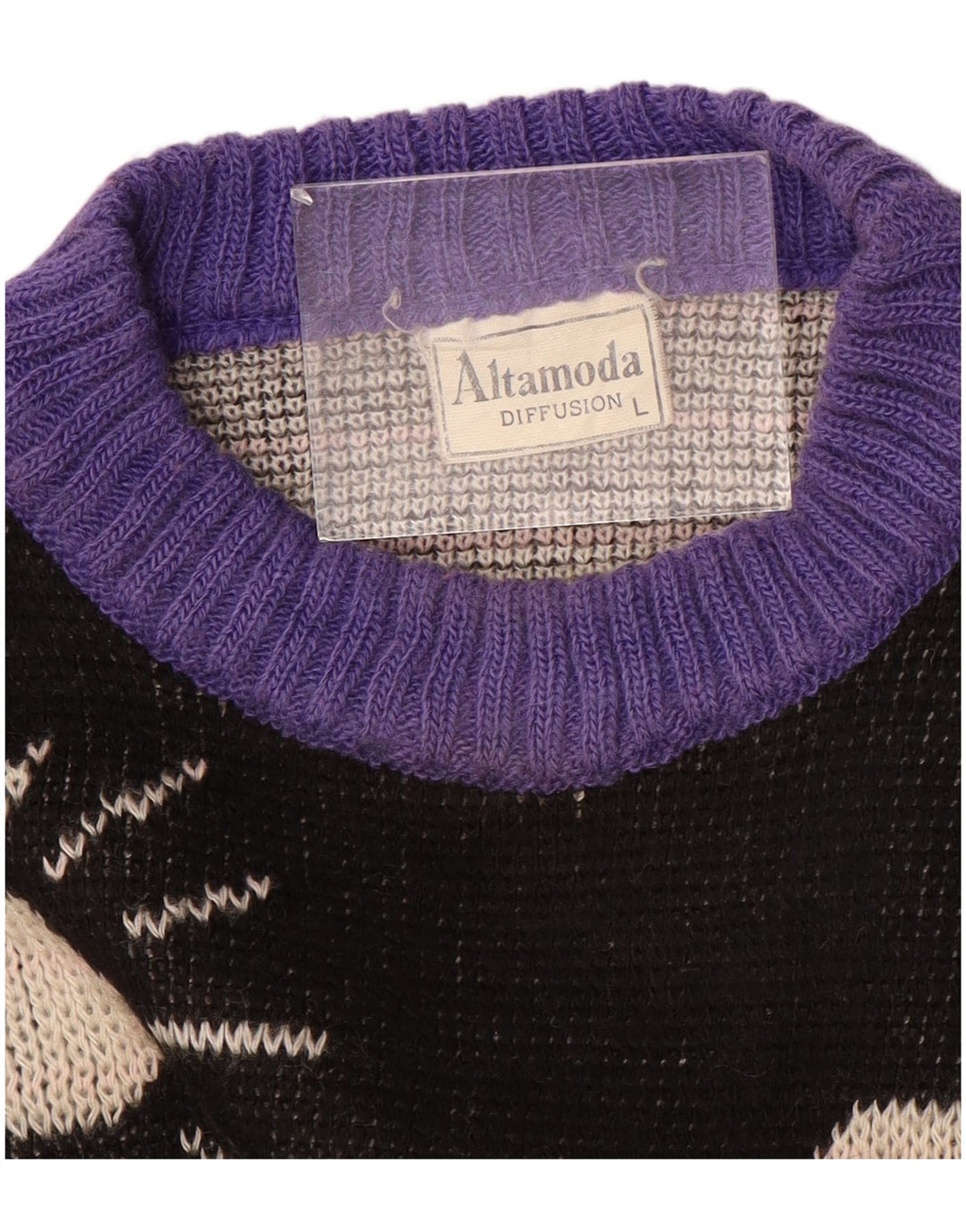 ALTA MODA Dame sweater med rund hals DK 16 Stor lilla farveblok