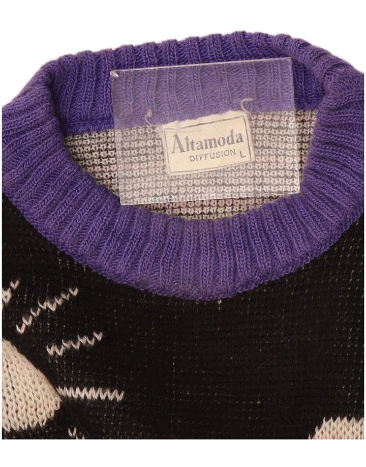 ALTA MODA Dame sweater med rund hals DK 16 Stor lilla farveblok