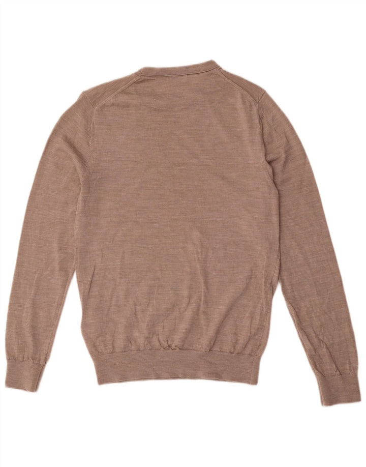 Reiss Herre trøje med rund hals, medium brun uld