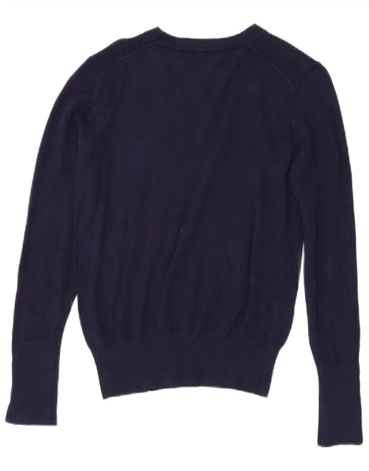 Zara Dame Boat Neck Jumper Sweater UK 12 Medium Navy Blue