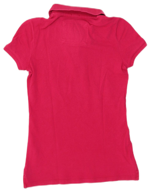 Abercrombie & Fitch Dame Polo Shirt UK 10 Small Pink Bomuld
