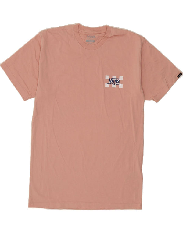VANS Mens Classic Fit Graphic T-Shirt Top Medium Pink Cotton