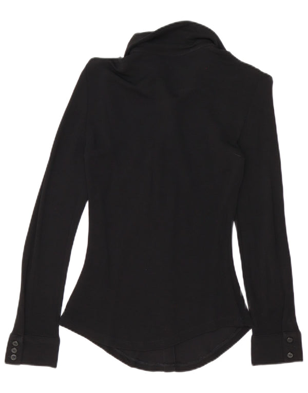 Zara skjortebluse til kvinder UK 6 XS Sort viskose