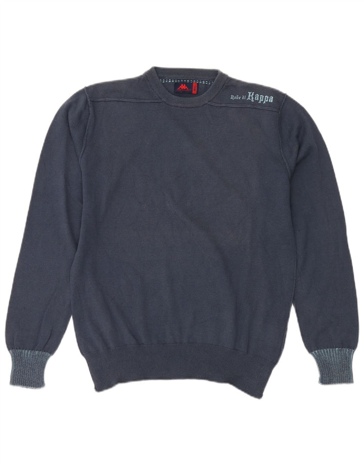 KAPPA Mens Crew Neck Jumper Sweater Small Navy Blue Cotton