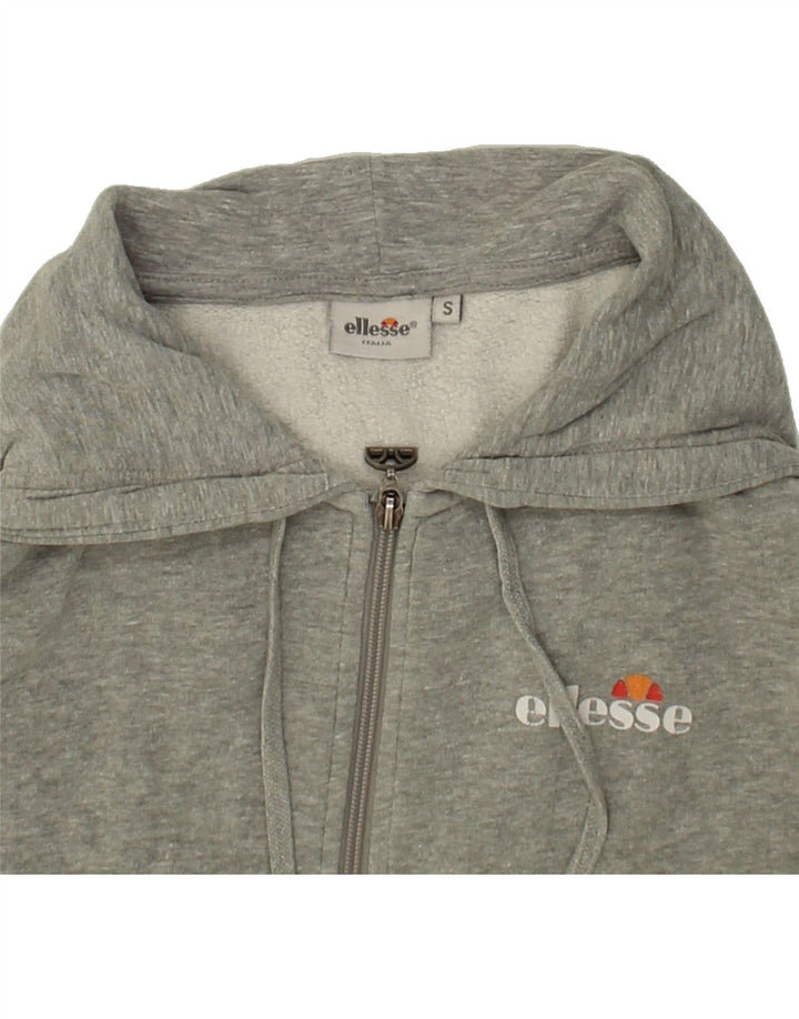 ELLESSE Mens Graphic Zip Hoodie Sweater Small Grey Cotton Vintage Ellesse and Second-Hand Ellesse from Messina Hembry 