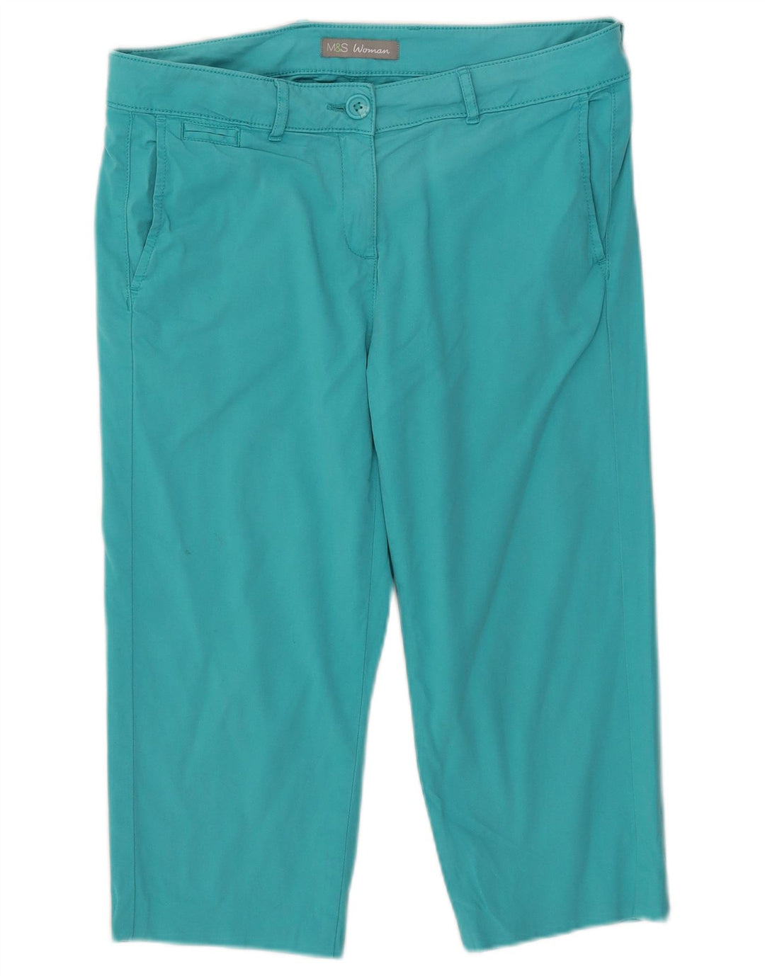 Marks & Spencer Dame Capri Bukser UK 10 Small W32 L18 Turkis