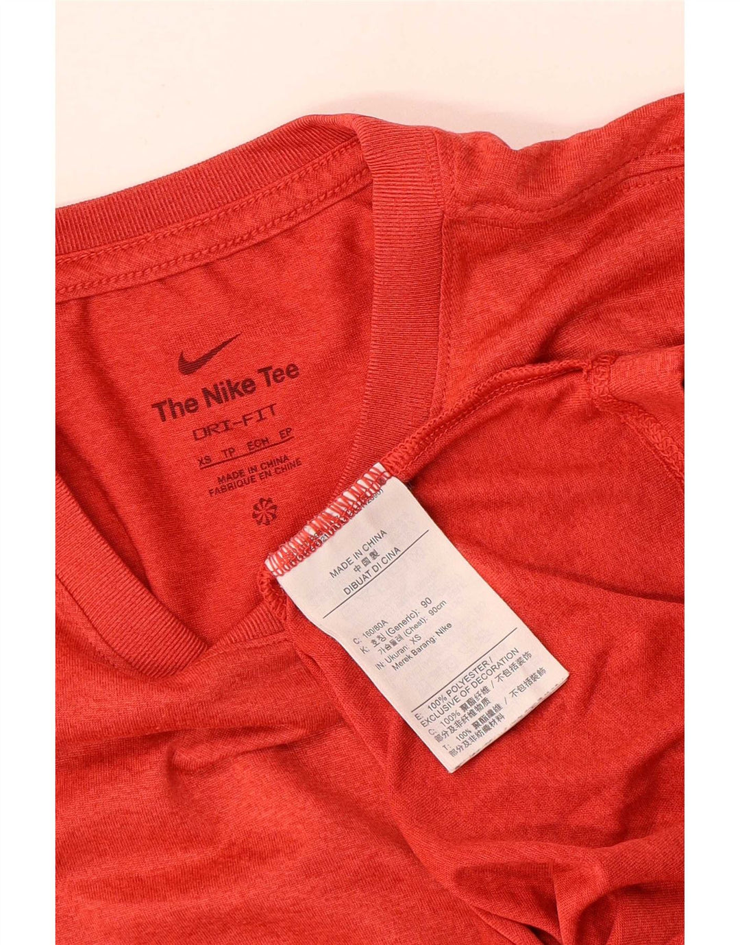 Nike Herre Dri Fit T-shirt Top XS Rød Polyester