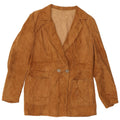 VINTAGE Dame ruskindsjakke IT 46 Stort beige læder