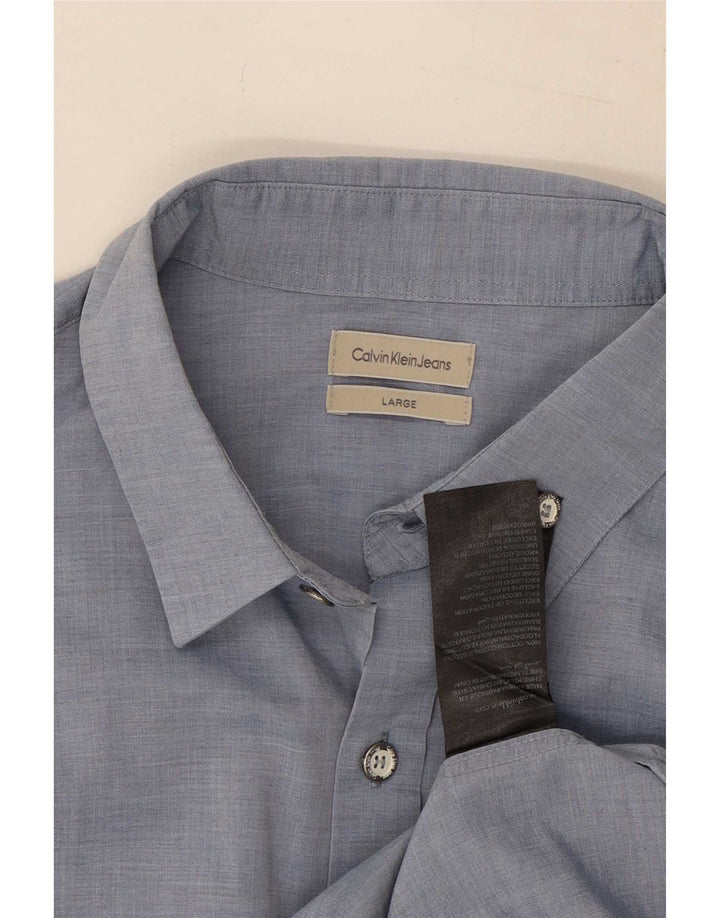 Calvin Klein Jeans Herreskjorte Stor Blå Bomuld