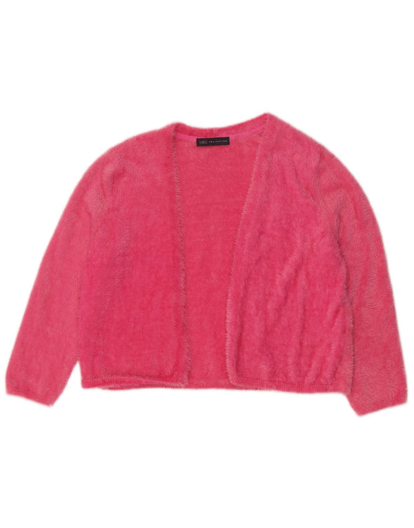 Marks & Spencer Womens Crop Open Cardigan Sweater UK 12 Medium Pink