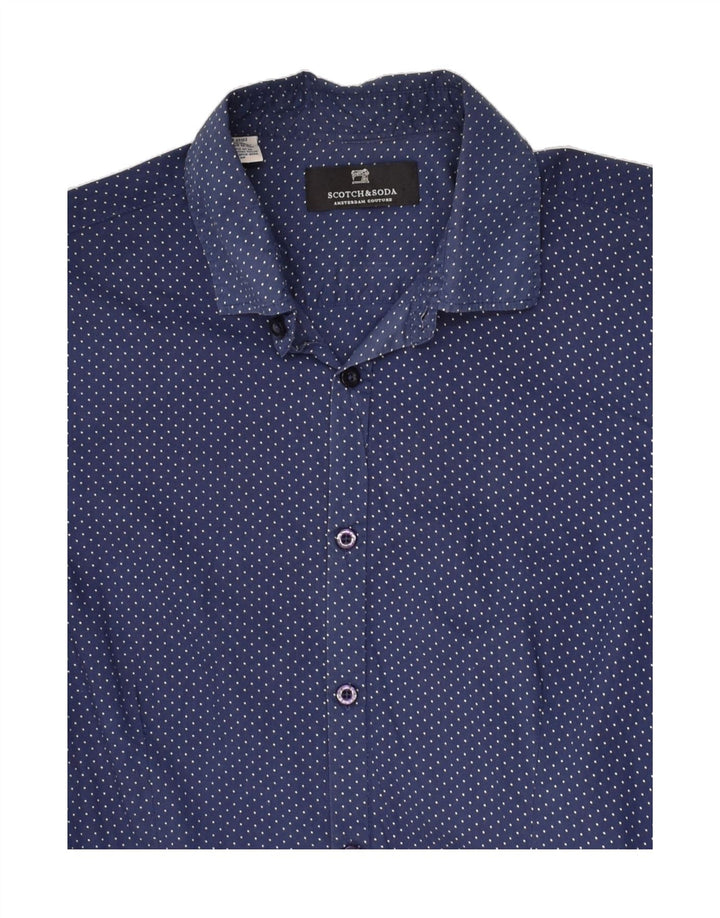 SCOTCH & SODA Mens Shirt Small Navy Blue Spotted | Vintage Scotch & Soda | Thrift | Second-Hand Scotch & Soda | Used Clothing | Messina Hembry 