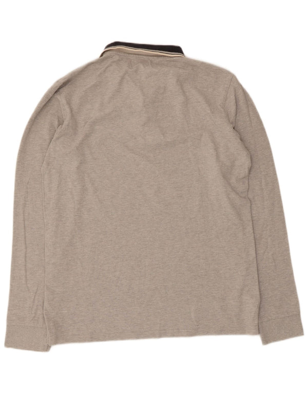 Kappa Langærmet Polo Shirt til mænd 2XL Grå Flecked Bomuld