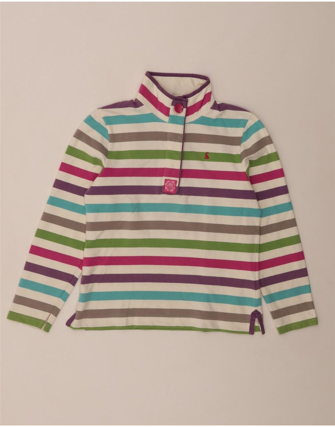 JOULES Dame Sweatshirt Jumper UK 10 Lille Flerfarvet Stribet