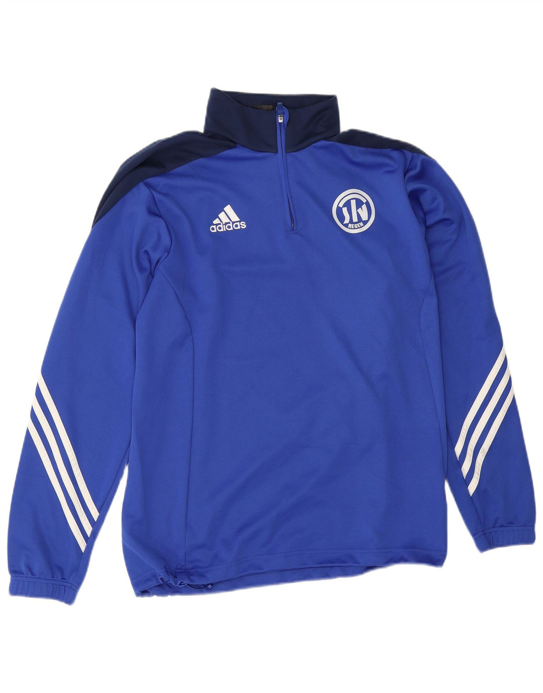 Adidas Herre grafisk zip-hals sweater træningsdragt Top Stor blå farveblok