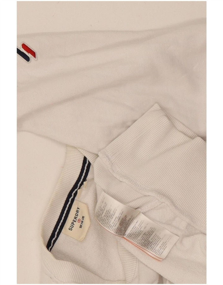 Superdry Sweatshirt Jumper til kvinder UK 14 Stor hvid bomuld