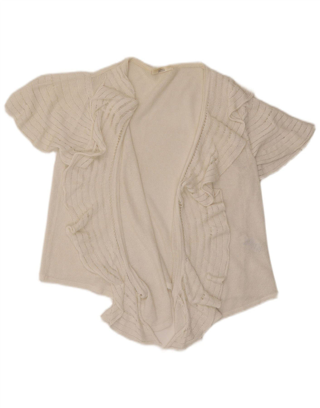 Marks & Spencer Dame Flæse Front Åben Cardigan Top UK 16 Large White