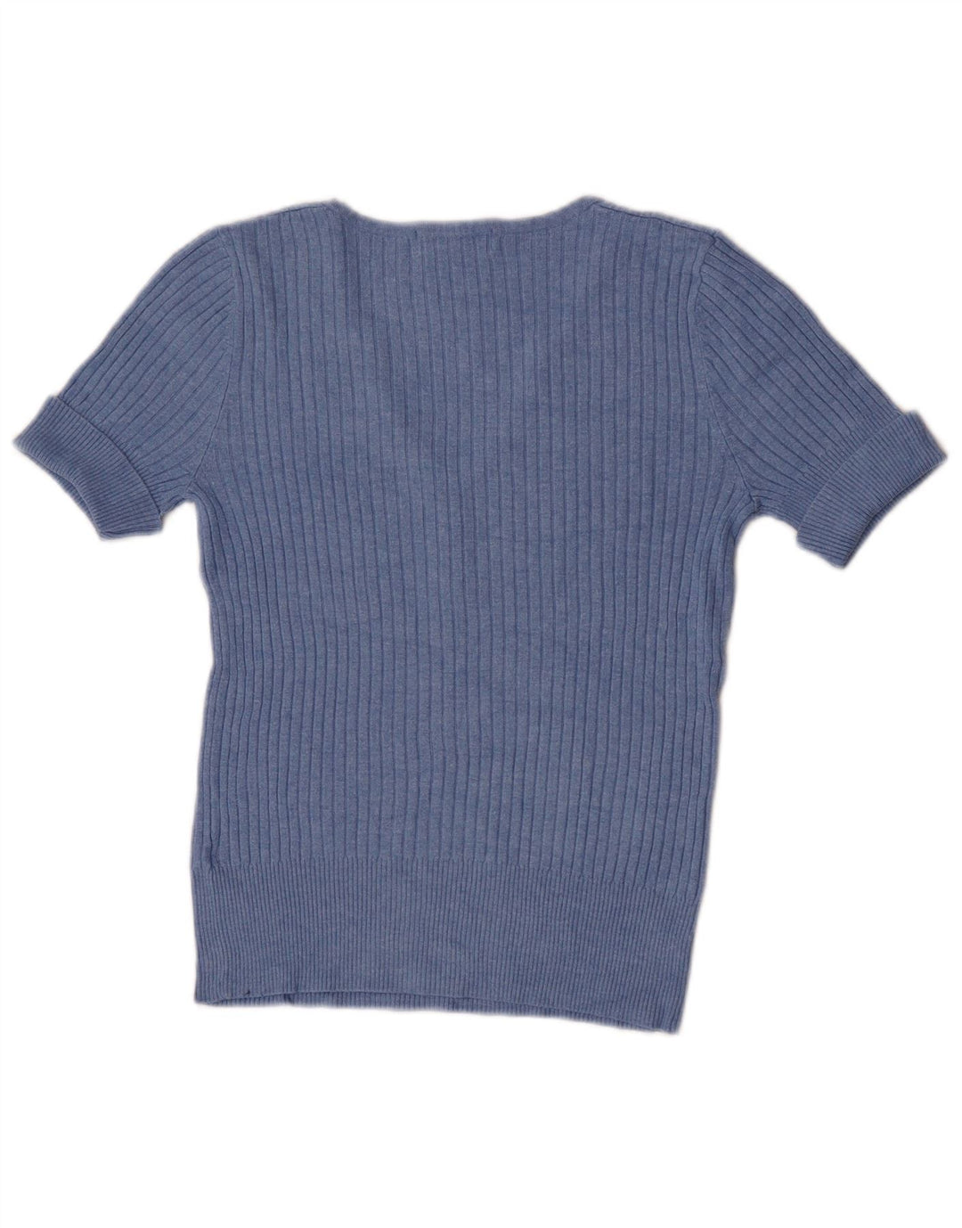 Marks & Spencer Dame Kortærmet V-hals Jumper Sweater UK 12 Medium Blue