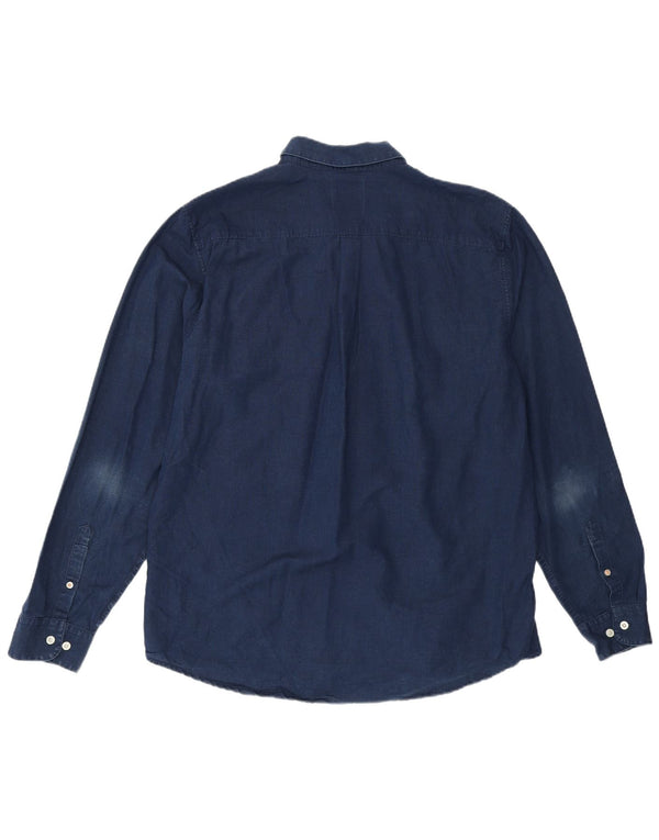 SUPERDRY Herre Regular Fit denimskjorte 3XL marineblå bomuld