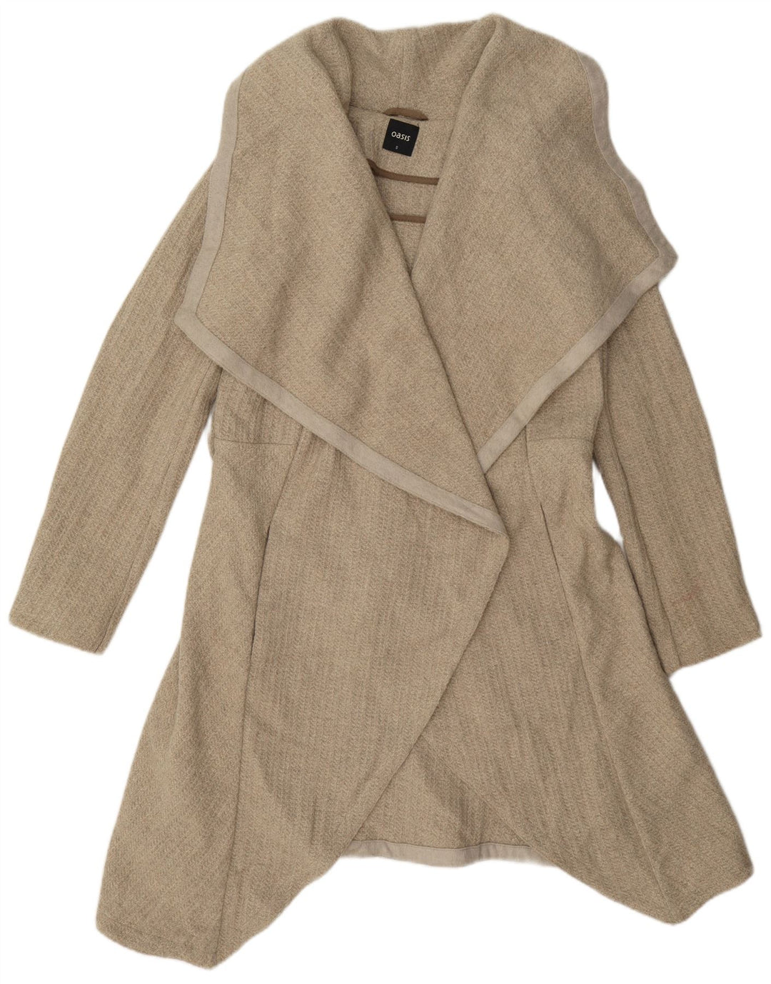 Oasis Womens Oversized Open Overcoat UK 10 Small Beige Uld