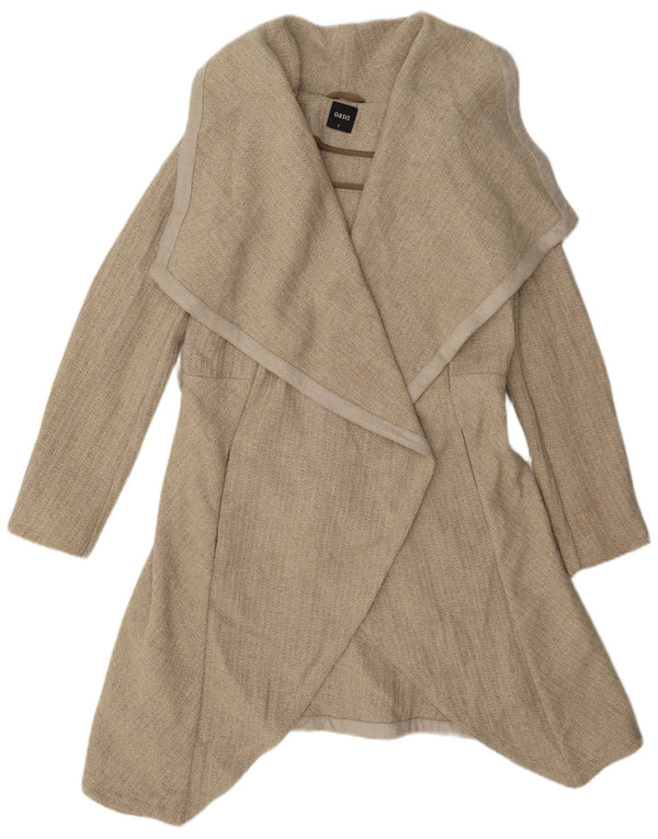 Oasis Womens Oversized Open Overcoat UK 10 Small Beige Uld