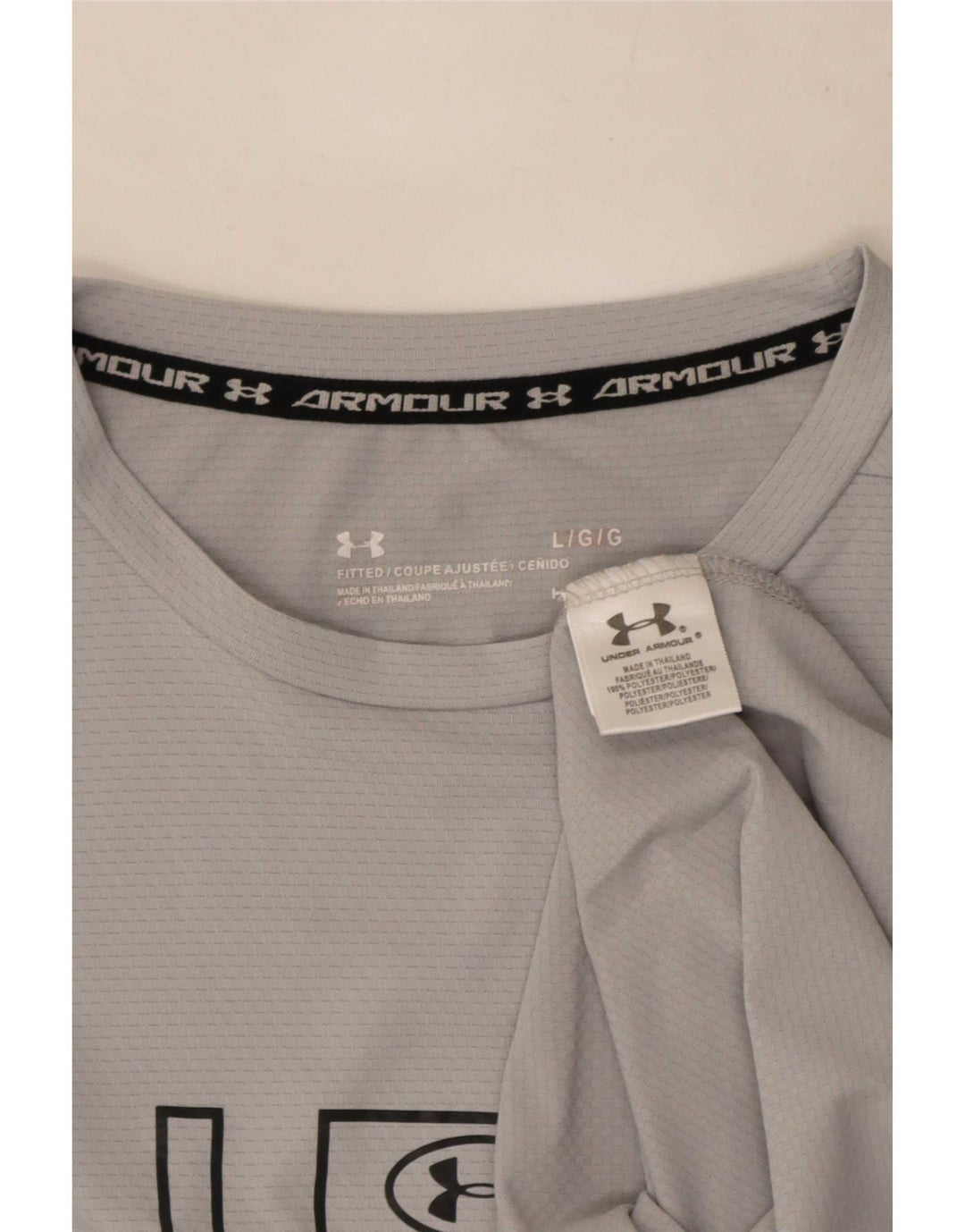 Under Armour Herre Grafisk T-Shirt Top Stor Grå Polyester