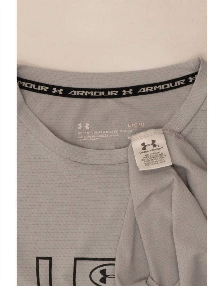 Under Armour Herre Grafisk T-Shirt Top Stor Grå Polyester
