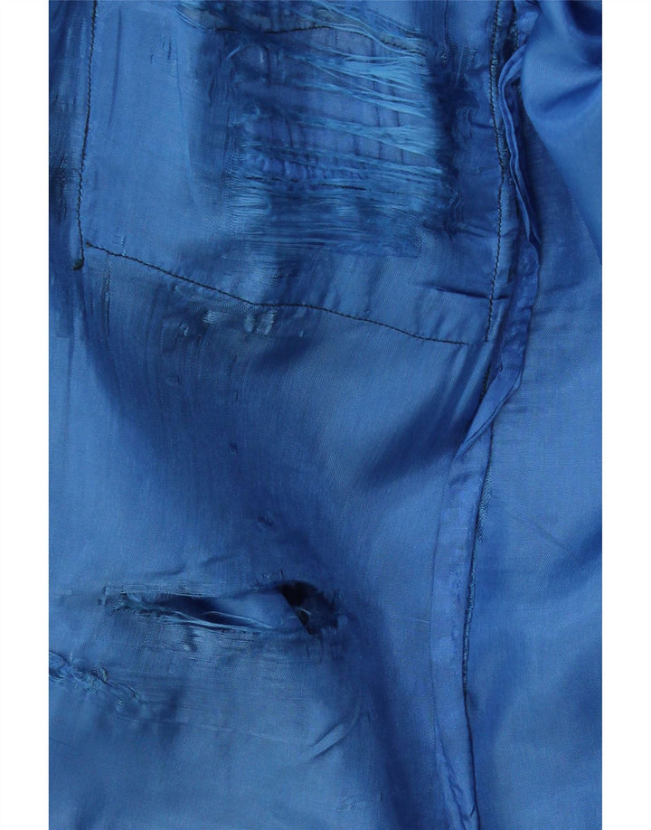 VINTAGE Lædernederdel til kvinder IT 44 Medium W28 Blå Læder