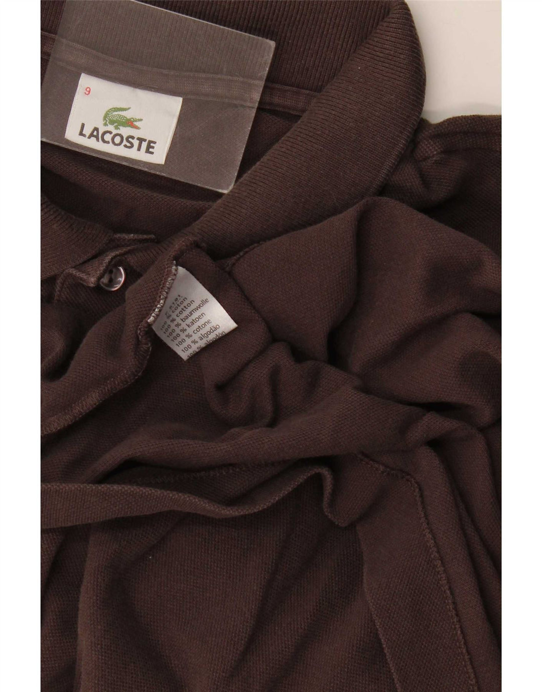 Lacoste herre poloskjorte str. 9 4XL brun bomuld