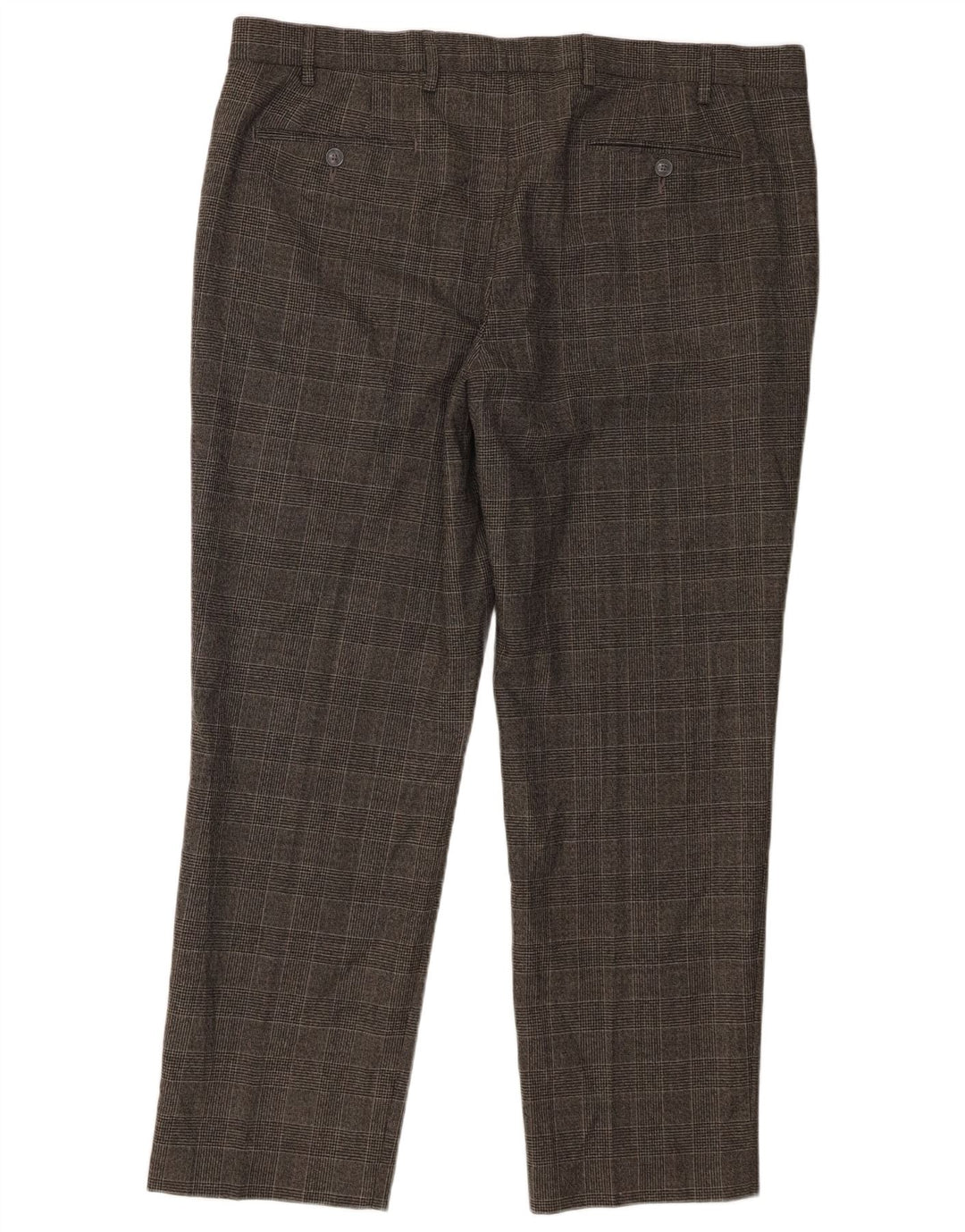 Marks & Spencer Herre Straight Regular Fit Suit Bukser W40 L29 Grå ternet