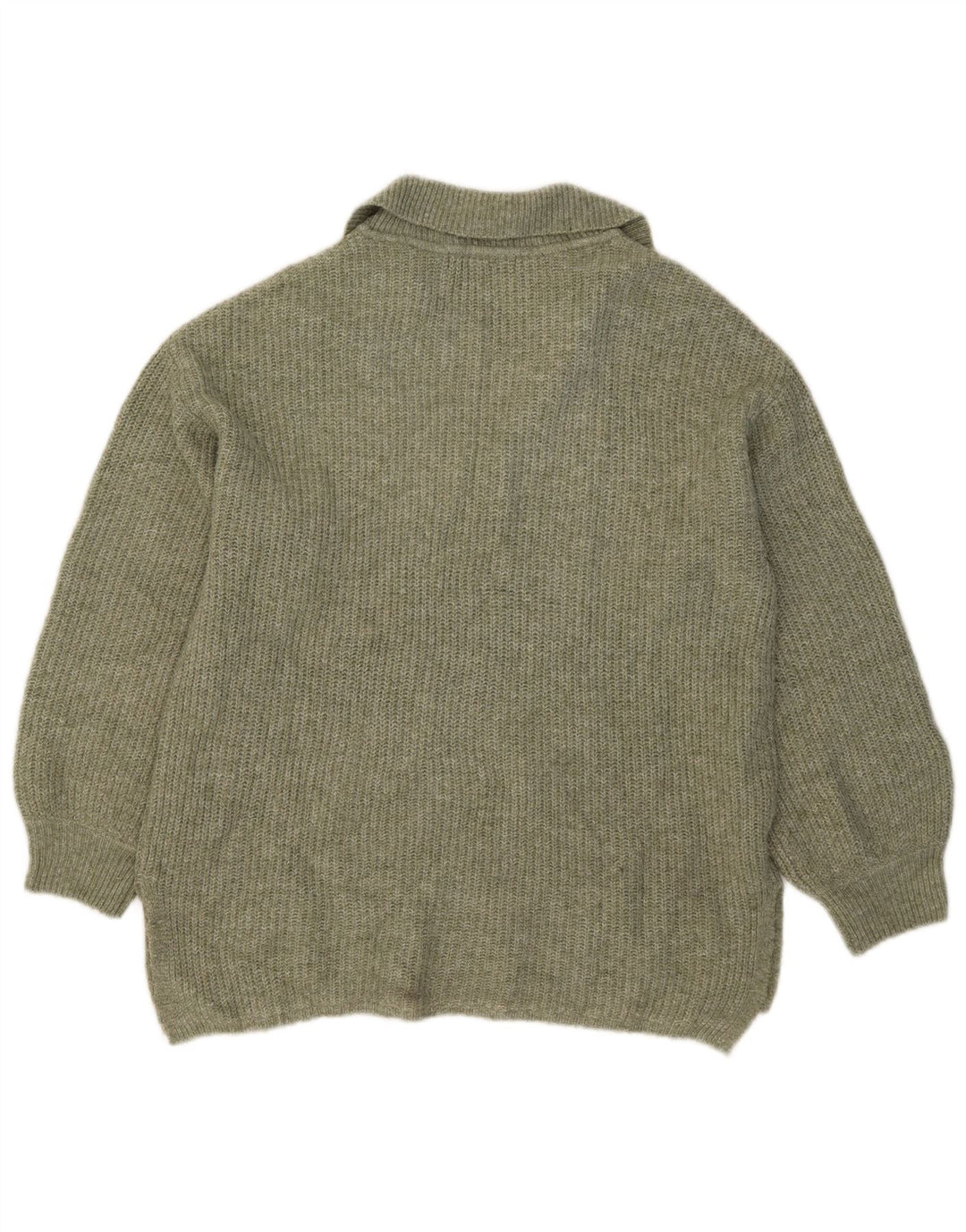 Marks & Spencer Dame Polo Neck Jumper Sweater UK 12 Medium Khaki Akryl