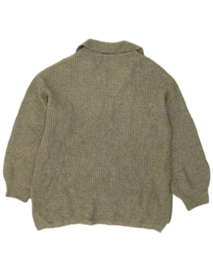 Marks & Spencer Dame Polo Neck Jumper Sweater UK 12 Medium Khaki Akryl