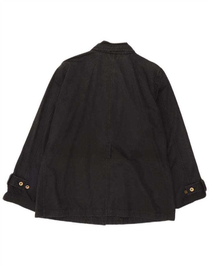 Fay Womens Utility Jacket UK 22 2XL Sort Bomuld