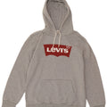 LEVI'S Grafisk hættetrøje til kvinder UK 14 Mellemgrå bomuld