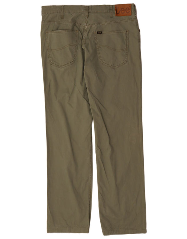 Lee Herre Brooklyn Straight Casual Bukser W36 L31 Grøn Bomuld