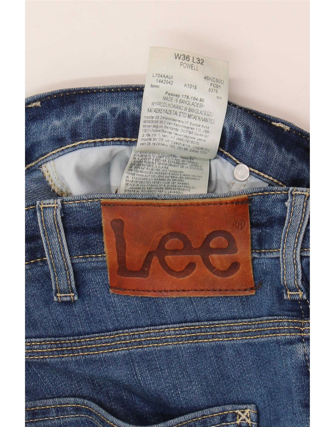 Lee Mens Powell Slim Jeans W36 L32 Blå Bomuld