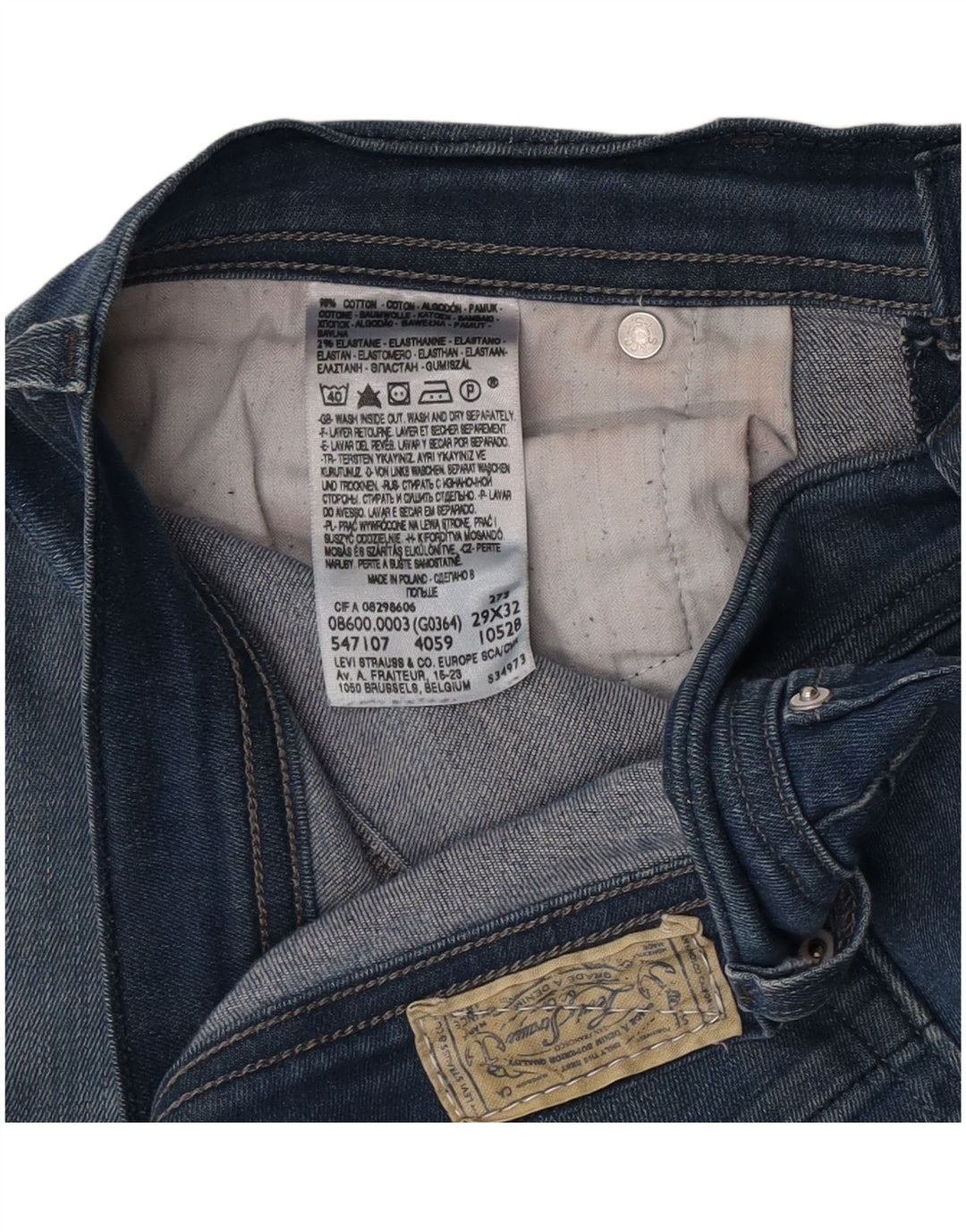 Levi's skinny jeans til kvinder W29 L32 blå bomuld