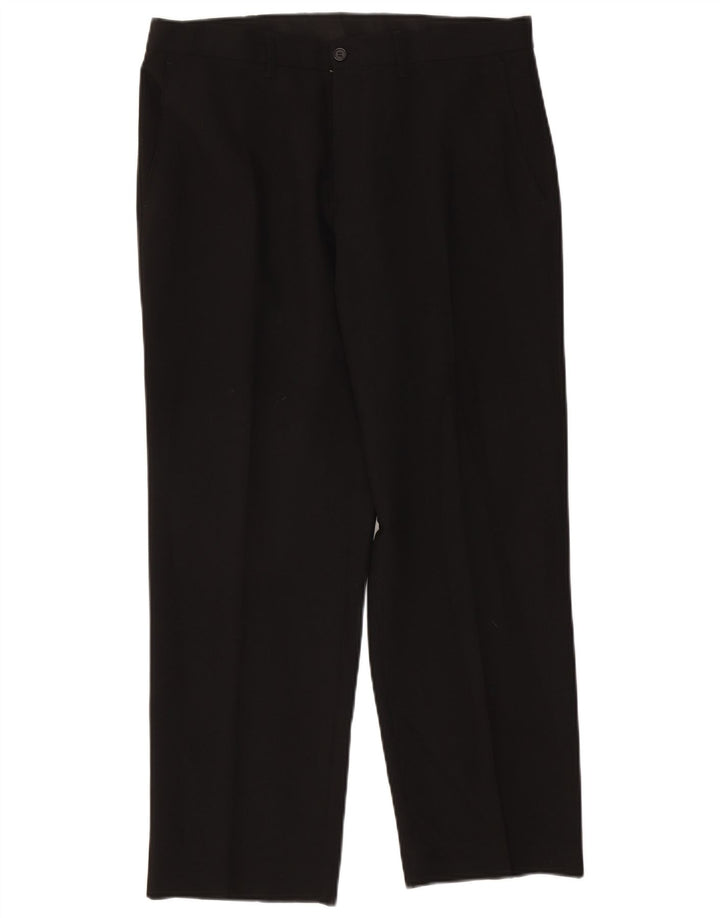 Marks & Spencer Straight Chino-bukser til mænd W36 L29 Sort polyester