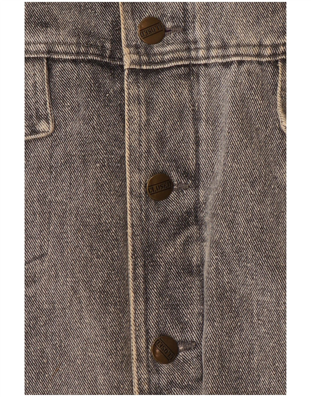 LUKKET Dame Oversized denimjakke UK 14 Large Grå